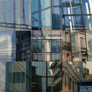 Mare van Noordwyk - Zurich Reflect iii collage 90x90cm